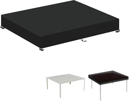 LAMUNI Funda Protectora para Mesa de Jardin, 120x80x15cm Funda para Tablero de Mesa Impermeable Cubierta de Mesa Exterior, Anti-Viento, Anti-UV Funda Mesa Jardin Rectangular Fundas de Mesa Exterior