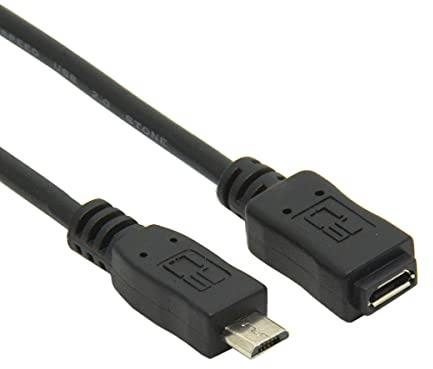 cablecc Cavo micro USB 2.0 a 5 pin maschio a femmina per tablet, telefono e prolunga OTG (50 cm)