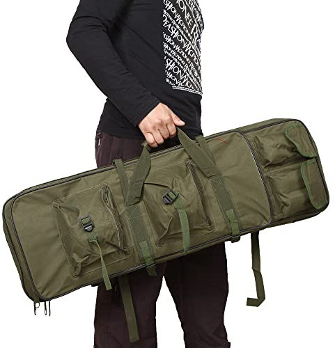 ANSNOW Doppelgewehrtasche, Outdoor-Camping-Schrotflintentasche, Taktischer Jagdrucksack, Gewehrtasche, Airsoft-Gewehr-Tragetasche Mit Schultergurt Zum Schießen Und Jagen/Grün/120 Cm/47,2 Zoll