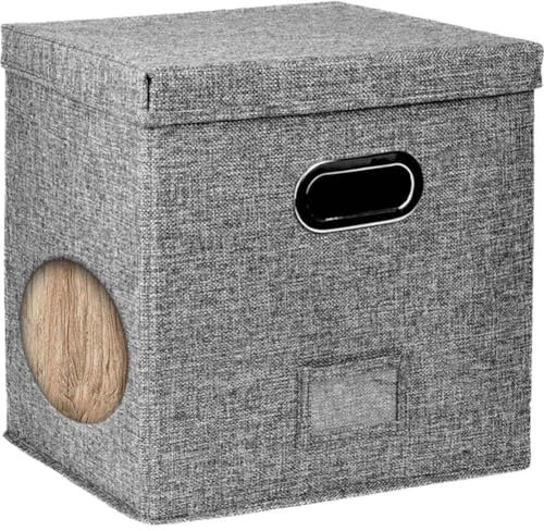 Dinntty Schallplatten-aufbewahrungsbox, Dekorative Schallplatten-aufbewahrungsbox Deckel, Baumwoll-Vinyl-Organizer Für Wohnzimmer, Arbeitszimmer, Konzertsaal