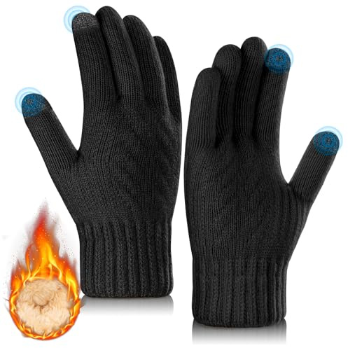 Kiiwah Guanti Invernali Donna e Uomo Touch Screen Caldi Con Fodera In Pile Termici Stretch Spessi per Sci Escursionismo Corsa Bicicletta