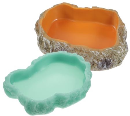 TOBBOMEY 2 Stück Nachtlicht-futternapf Für Reptilien – Kompakte Harzschale Für Chinchillas Und Reptilien