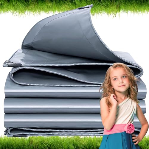 Lona con Ojales 2x7 m 500g/m² Exterior, Impermeable y al desgarro, Lona de PVC para Camiones, Piscinas, Muebles de jardín, Cubierta Cubierta LXX94W, Gris