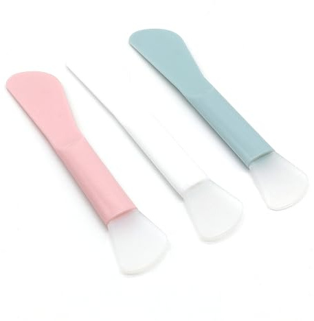 Wopanxye 6 Pack Soft Silicone Facial Mask Applicator, Reusable Makeup Face Mask Brush Spatula, Plastic Beauty Cosmetic Scooper Tools for Clay, Cream, Gel, Mud, DIY Mixing, Skincare, Sampling, Waxing