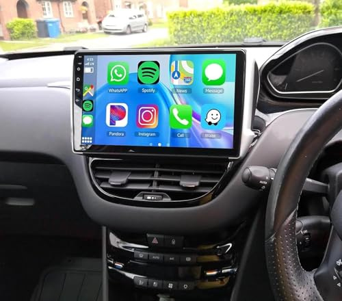 Android 13 Car Stereo for Peugeot 208 2008 (2012-2018) 10 Inch HD Touch Screen 2 Din Car Radio Receiver w/Carplay Android Auto GPS Navigation Bluetooth FM RDS Radio SWC Backup Camera Mic, 2+32G