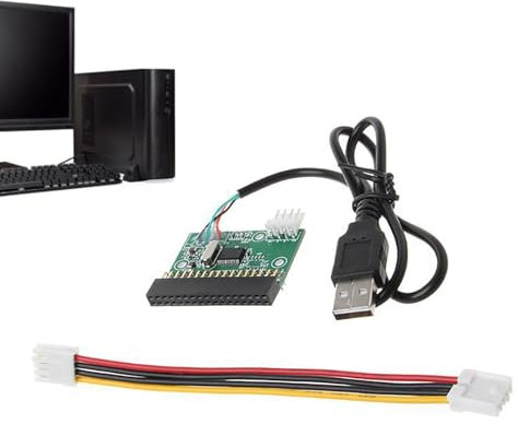 Diskettenlaufwerk - Kunststoff Gehäuse, Schwarz USB-Anschluss | Tragbarer Diskettenleser mit 34-poligem Kabeladapter, Kompatibel mit 1,44-MB-Diskette für Notebook, Laptop, Desktop, Plug-and-Play