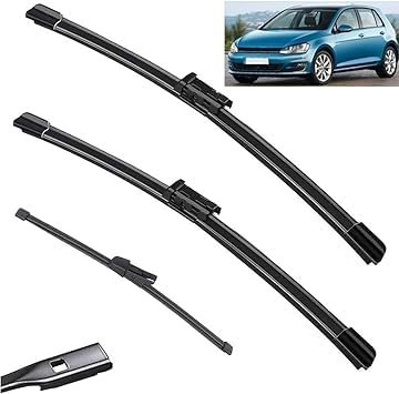 QHuaL Automotive Scheibenwischer Scheibe Scheibenwischersatz für VW Golf MK 7 2012-2020 26in+18in+11in, Premium Qualität Frontscheiben Wischerblätter Set