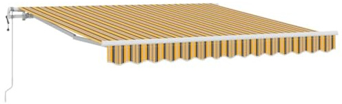 vidaXL Elektrische ausziehbare Markise Mehrfarbig 350 x 250 cm, Moderne elektrische Markise, ausziehbarer Sonnenschutz, motorisierte Terrasse, UV-Schutz für den Garten