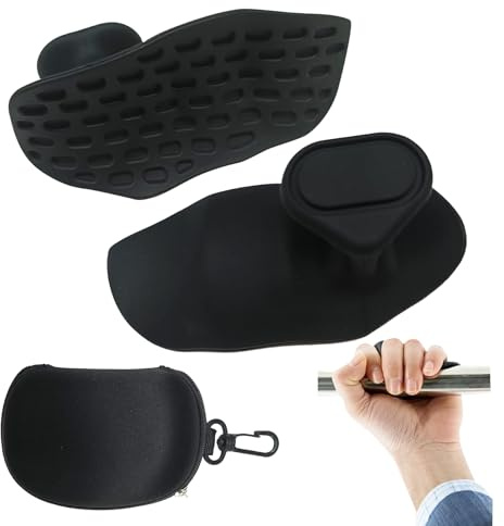 RHQFDM 1 par halkfria grepp för styrketräning, pull-up och crosstraining, ergonomiskt fingerfritt silikonhandtag för fitness, halkfritt och lätt att rengöra, för män och kvinnor (svart)