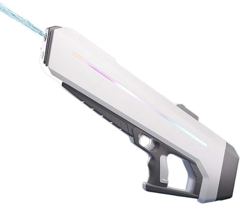 RapidJet Pro - Electric Pulse Water Gun, Elektrische Impuls-Wasserpistole, Automatische EIN-Knopf-Nachfüllung, 7 Arten von LED-Lichteffekten, Starke Erwachsene Ultimate Kampf Wasserpistole (Grau)