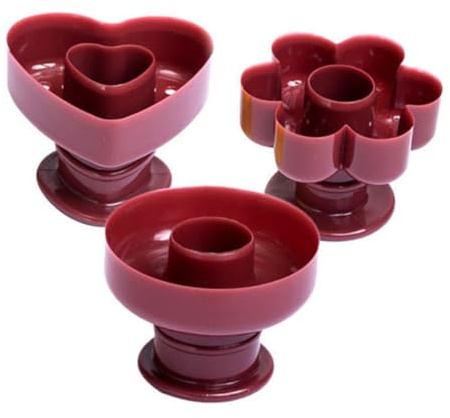 NUOBESTY 3 pezzi Stampi Ciambelle Plastica con Forme Cuore Fiore e Rotonda Stampo Torte e Dolci DIY per Forno Facile da Pulire e Usare per Famiglia