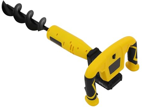 OUKANING Kabelloser Elektrischer Erdlochbohrer 20V 350W, 7Nm Drehmoment, Leise und Leicht 2.8kg, für Garten, Bohrer für Pflanzlöcher, Rasenlöcher, mit Überlastschutz und Sicherheitsverriegelung