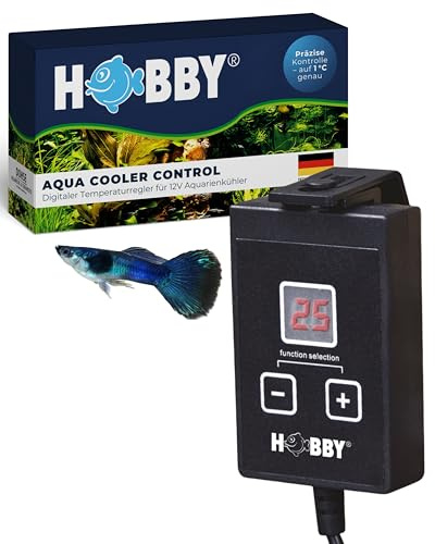 HOBBY Aqua Cooler Control Digitaler Temperaturregler für 12V | Aquarienkühler, präzise Temperaturkontrolle, einfache Bedienung, Steuerungseinheit für Aquarienlüfter, Aquarium Thermostat