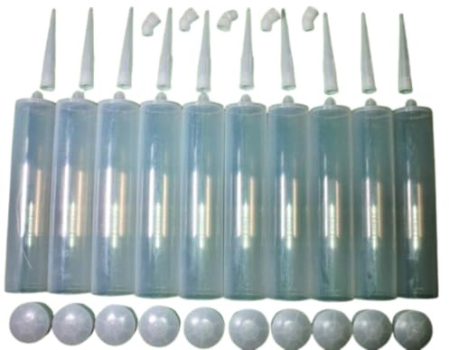 10 leere Kartuschen mit 10 Spitzen, 10 Kolben und 5 Winkel