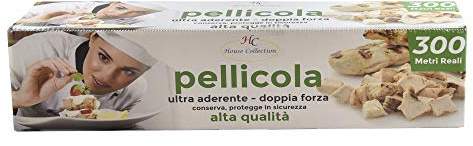 Rotolo pellicola per alimenti in plastica, trasparente, 300 metri