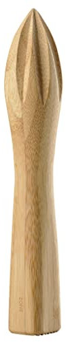 Zone Denmark Rocks - Mortero de madera con cabeza estriada y exprimidor de limón, 22 cm de largo