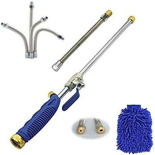 GAOHONGMEI Lavadora eléctrica de alta presión 2 en 1 para limpieza de coche, hogar y jardín, boquilla de pulverización de alta presión, manguera de agua, accesorio de varita, color azul