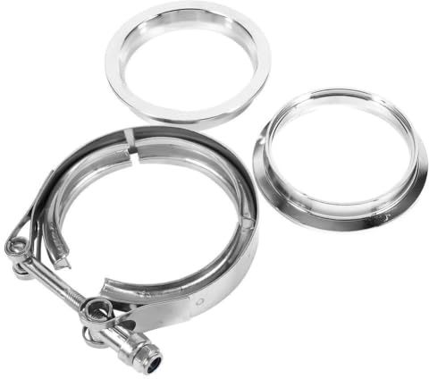 Yctze V-Band Klemme 3 Zoll, Edelstahl Set | Auspuff Flansch Kit Turbo, 76mm, Abgasrohr Verbindung