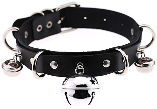 Zonfer Gothic Halsband, Sexy Punk Lederhalsband Glöckchen, Goth Halsband Für Frauen