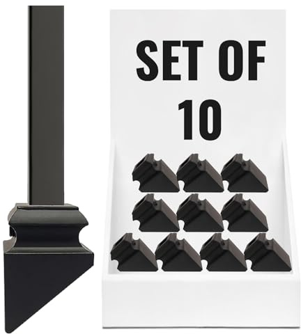 DECOREX HARDWARE Pitch Angled Baluster Shoe with Set Screw – Cover for 1/2 Square Iron Balusters – Satin Black Stair Railing Finish – 10 Pack – DH-31