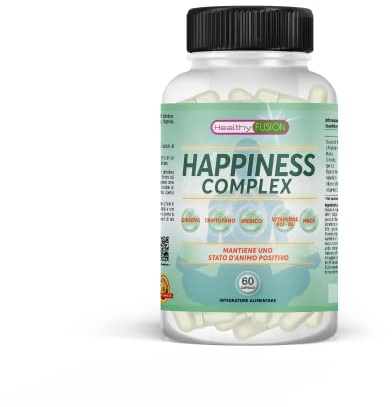 Healthy FUSION Regolatore dello stato d'animo, Con Erba di San Giovanni, Triptofano, Maca, Ginseng, Rosmarino, Valeriana, Vitamina B12, B6 Fornisce energia, No effetto rebound, 60U