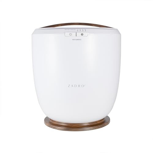 Zadro Countertop Towel Warmer with Stainless Steel Bucket for Spa and Bathroom, Timer 15/30/45/60 Minutes, Fits 1 Large Towel, Blanket, Bathrobe, PJs (White/Oak)