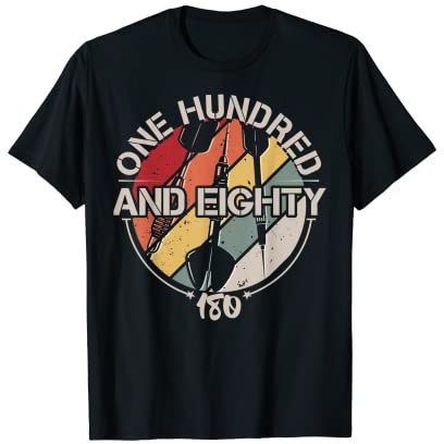 Retro Dartscheibe Dartboard 180 für Dartspieler Dart Herren T-Shirt