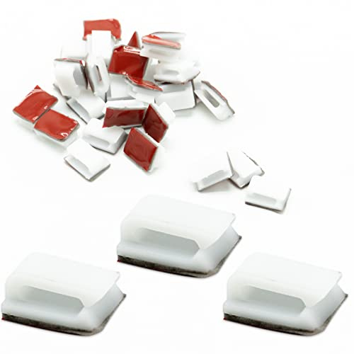 Light Strip Mounting Clips White Self Adhesive Clips Led Light Fasteners Mounting Holder Electrical Wire Clips Cable Management Clips 60pcs for 10mm Light Strip Organizer
