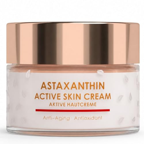 Green idea - Astaxanthin Creme Gesicht – BIO Anti Aging Skincare – Antioxidantien Creme - Schutz vor freien Radikalen – Gesichtscreme – mit Hagebuttenöl, Sheabutter, Panthenol, Olivenöl 50 ml