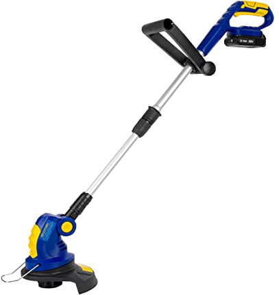 Skotek Cordless Strimmer 20V Garden Strimmer, Lightweight Grass Cutter Machine 1x Spool, Cordless Grass Trimmer with 1x Battery, Support Roller and Charger Included