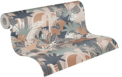 A.S. Création Dschungeltapete Bunt Braun Rosa Beige Grün Antigua 390964 - Florale Tapete Vliestapete - 10,05 m x 0,53 m Made in Germany