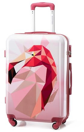 WITTCHEN Mittlerer Koffer Young-Kollektion ABS mit Polycarbonat Beschichtung und Teleskopgriff Reisekoffer Trolley Hartschalenkoffer Größe M 62L Rosa