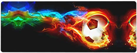 KIDINN Mauspad mit Fußballdruck, für Büro, Schreibtisch oder Gaming, rutschfestes Pad