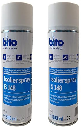 Preismaxx Isolierspray Fleckendeckerspray weiss 2 x 500ml | Überstreichen von hartnäckigen Wasserflecken, Nikotinablagerungen und Farbstiften, stoppt Durchscheinen der Flecken