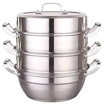 ANSNOW Robustes Dampfgartopf-Set Aus Edelstahl,Ehend Aus Kochtopf, Dampfgareinsatz Und Belüftetem Glasdeckel