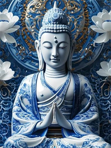 Malen Nach Zahlen Erwachsene, Zen-Stein Statue Malen Nach Zahlen Bild, DIY Set mit Pinseln und Acrylfarben Handgemalt Ölgemälde Leinwand, Malen Nach Zahlen Kinder für Home Décor 50x65cm s-1320