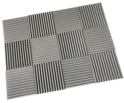 12 Pack Soundproofing Blanket Acoustic Panels for Windows and Doors Noise Reduction Insulation Foam Board for Home Theater (Black/Silver)