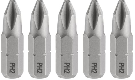 sourcing map 5pcs PH2 Phillips Screwdriver Bit 1/4 Hex Shank 25mm/1 Length Magnetic Cross Head S2 Steel Screw Driver Bit