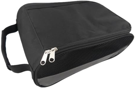keloppasit Golf-Schuhtasche – gepolsterte Reise-Schuhtasche, wasserabweisend, belüftet, mit Reißverschluss, Schuhtasche mit Tragegriff oben, für Damen und Herren, grau, Refer to description, Uni