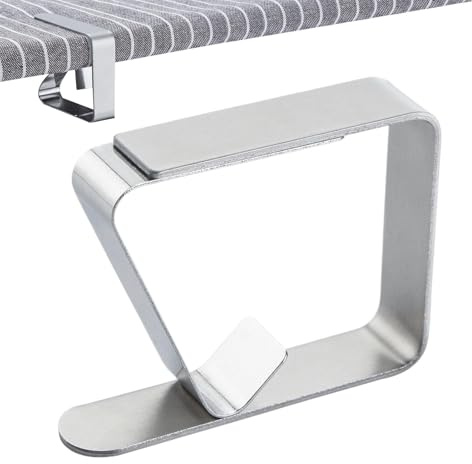Pinces pour nappe de table de camping, pinces à nappe en acier inoxydable, attaches à outils, 6,7 x 1,5 x 5,1 cm, construction en métal robuste pour une expérience pratique en plein air
