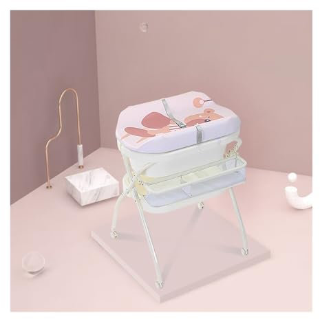 Cambiador portátil para bebés Mesa for pañales, mesa for el cuidado del bebé, mesa for el baño, mesa for cambiar pañales, mesa for el baño con bañera. Organizador de habitación de recién nacidos(Pink)
