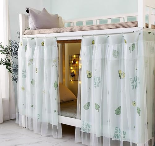 Rideau de Lit pour Superposé Cabine Ciel de Lit en Polyester Rideau Superposé pour Lit d'enfant Couvre-Lits Baldaquin Anti-poussière et Anti-Insectes Rideau Occultant Tenture Cabane Étudiants