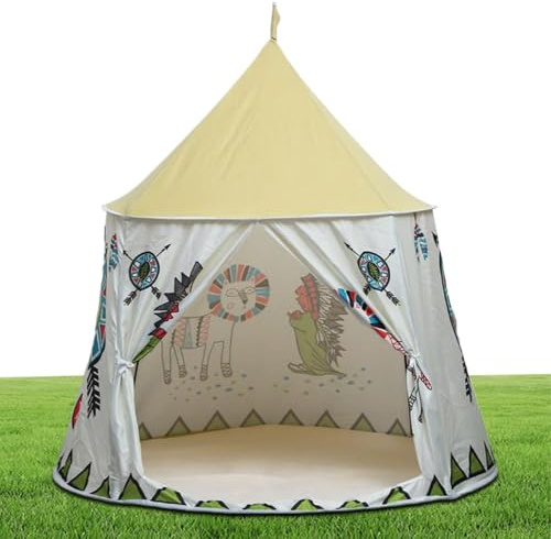Inomhustält för barn, tält för barn - Småbarn Castle för låtsas spela - Playhouse Tält inomhus, Play House Kids Castle for Girls Boys Outdoor Backyard Garden