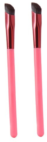 Vaguelly 2 Stück Augenbrauenpinsel und Concealer Pinsel Abgewinkelt Braune Borsten Stabiler Kunststoffgriff Multifunktional für Make Up und Augenpartie