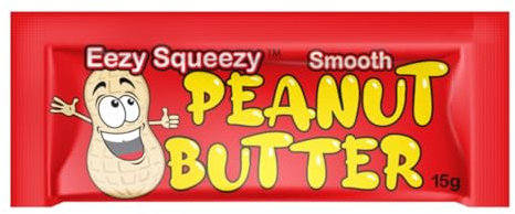 Eezy Squeezy Smooth Peanut Butter Sachets, 15g Individual Portions Single serve spread lunch box protein (20)
