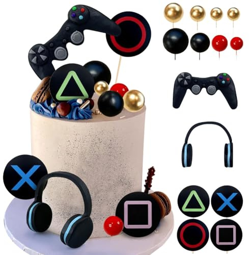 MEZHEN Tortendeko Videospiel Kuchen Deko Geburtstag Cake Topper Controller Torte Deko Kindergeburtstag Cupcake Topper Geburtstagsdeko Kuchendeko 18 Stück