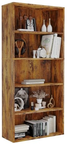 Panana 6 Layers Soild Wood Bookcase, Wooden Large Cube Shelves Free Standing Open Shelf Unit Bookself Storage Organizer Display Home Office (Wood, 6 Tier)