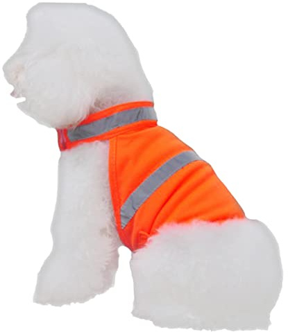 VICASKY Reflektierende Sicherheitsweste für Hunde Atmungsaktive Hundekleidung für Sommeraktivitäten Spazieren Laufen und Wandern Fluoreszierendes Orange