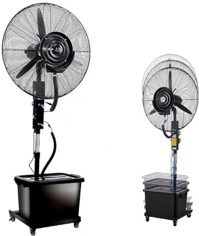 Generico Ventilatore a Piantana Nebulizzatore Industriale 3 Velocità Selezionabili, Ventilatore sollevamento Nebulizzante Serbatoio Dell'acqua 42L per Esterni Officina Patio o Garage(650mm)