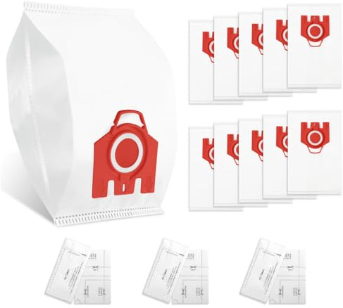 10-PACK Bag for Miele Hoover,SHUOMAO 3D Airclean FJM Dust Bags for Miele Compact C1,Compact C2,Complete C1,S500,S700,S4,S6,S4000 S6000 Series Vacuum Cleaner,3 Motor Protection & 3 Exhaust Filters